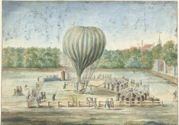 “The Launch of Blanchard’s Balloon at The Hague in 1785”